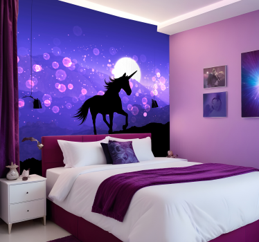 Silhouette Unicorn Children´s Wall Murals - TenStickers