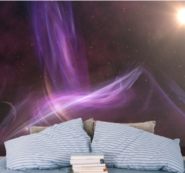 Space starry purple galaxy wall murals - TenStickers