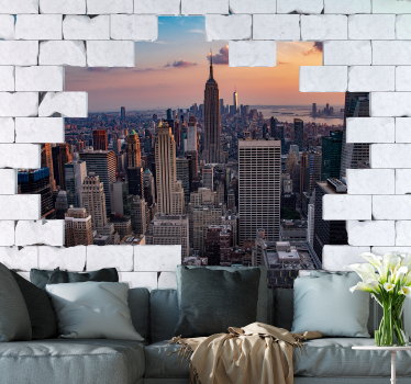Stone mural of New York  new york mural wallpaper - TenStickers