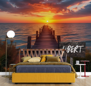 Sunset path sign name Teenage wall murals - TenStickers