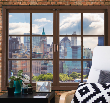 Transparent window Manhattan new york mural wallpaper - TenStickers