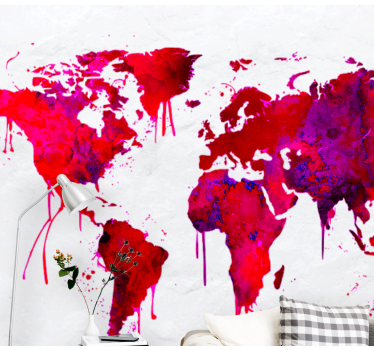 Vibrant Global Map world map mural - TenStickers
