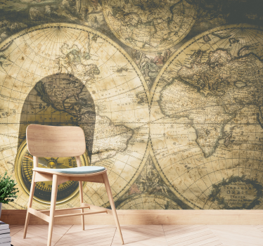 Vintage map vintage wall mural - TenStickers