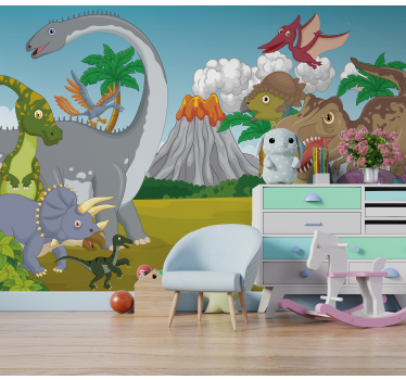 Vulcano dinosaurs Children´s Wall Murals - TenStickers