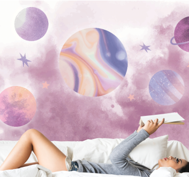 Watercolour bubbles wall murals for teenage bedrooms - TenStickers