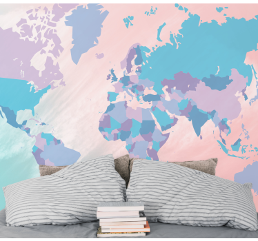 World map mural colorful world map - TenStickers