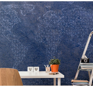 World map mural geometric world map - TenStickers