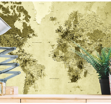 World map mural retro globe design - TenStickers