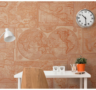 World map mural vintage world maps - TenStickers