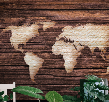 World map mural with world map texture - TenStickers