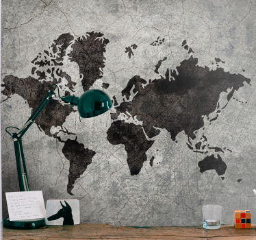 World map mural world map silhouette - TenStickers