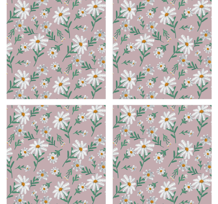 70's floral daisy coaster - TenStickers
