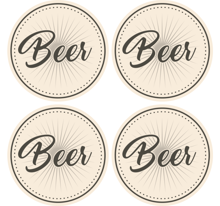 Vintage text beer vinyl mats - TenStickers