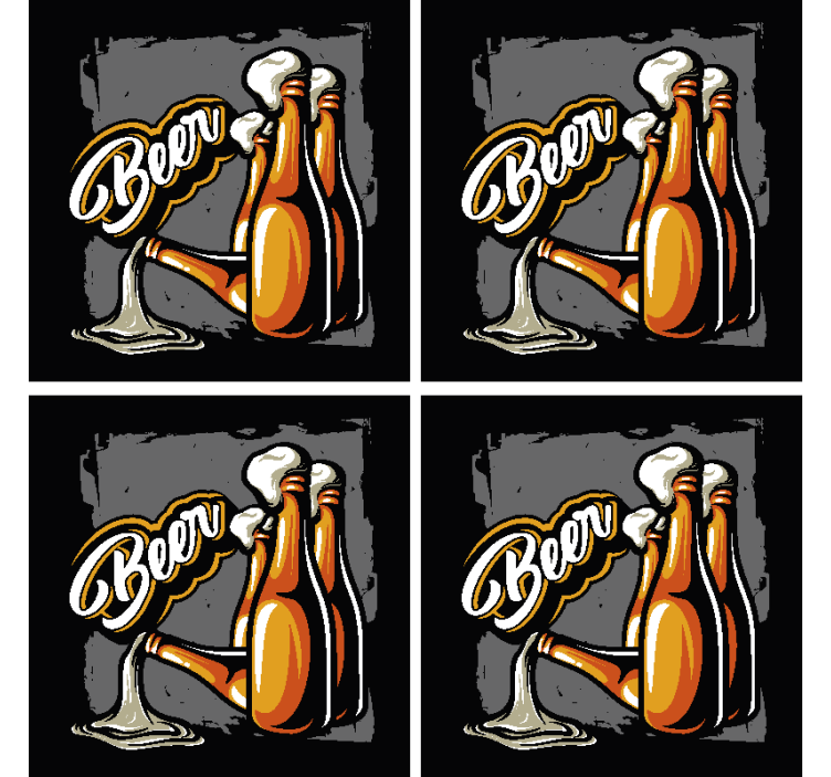 B eer bottle beer coaster mats - TenStickers