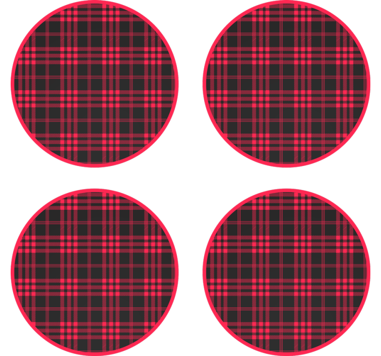 Red Black Plaid Pattern coasters - TenStickers