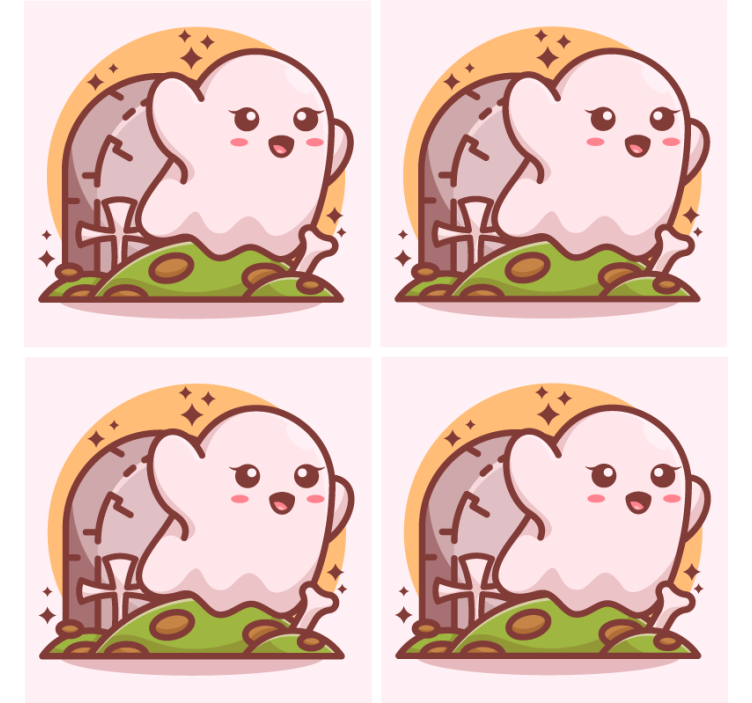 Cute ghost halloween coaster - TenStickers