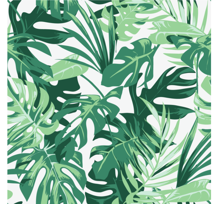 Green big leaves modern coaster - TenStickers