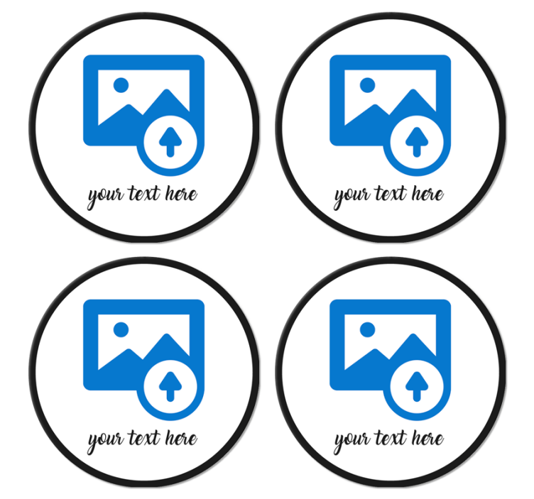 Custom image with text personalised coasters - TenStickers