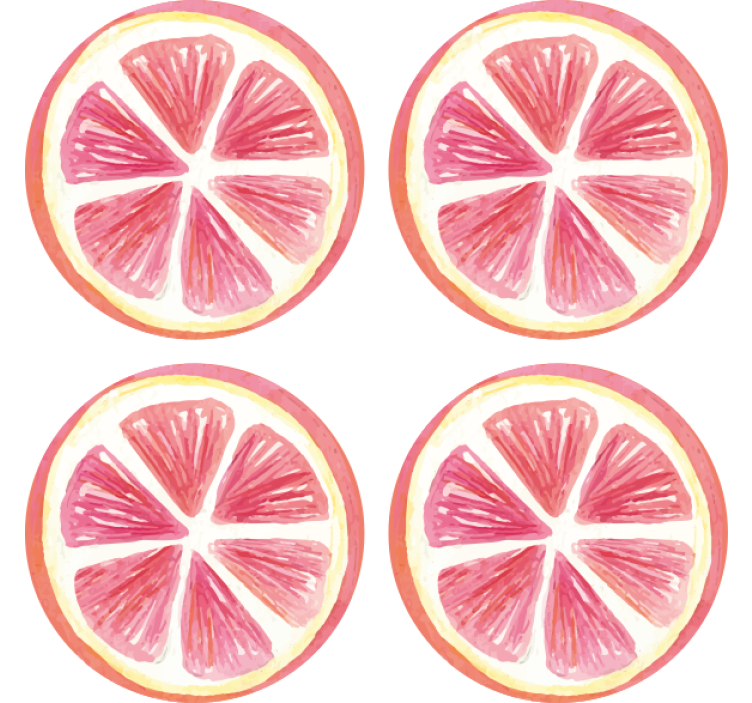 Grapefruit citrus fruit modern coaster - TenStickers