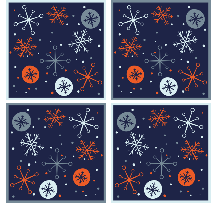 Blue and orange snowflakes christmas coaster - TenStickers