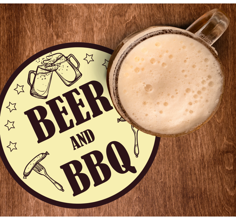 Beer & BBQ beer vinyl  mats - TenStickers