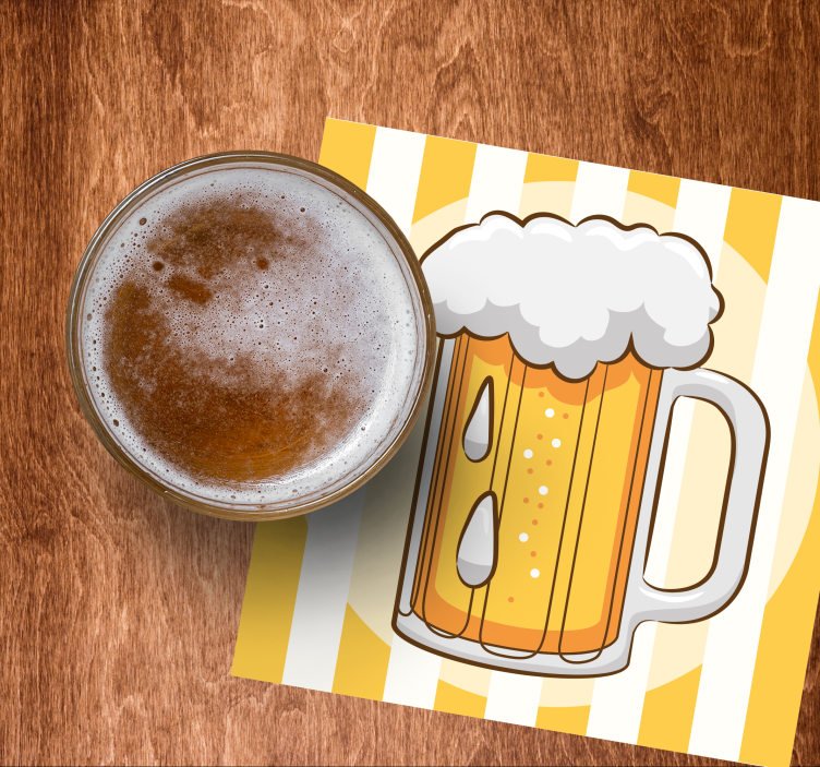 Beer mats illustrated beer mug - TenStickers