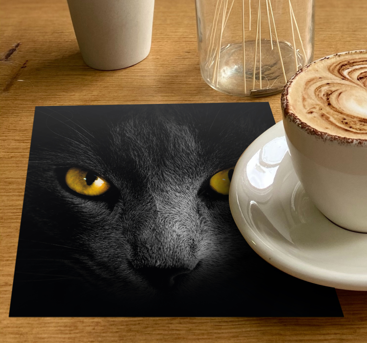Black cat halloween coaster - TenStickers