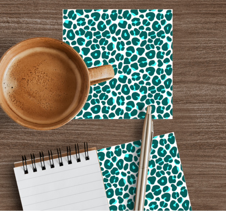 Blue and black neon leopard modern coaster - TenStickers