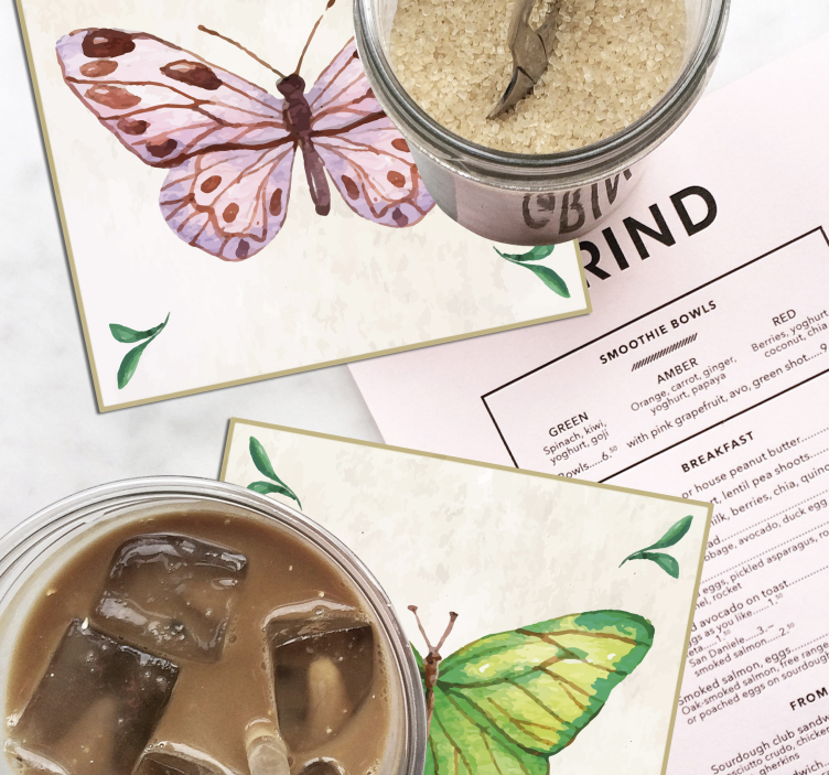 butterflies tiles butterfly coaster - TenStickers