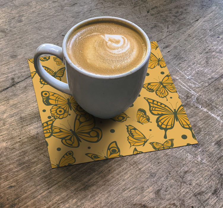 Butterfly pattern surface coasters - TenStickers