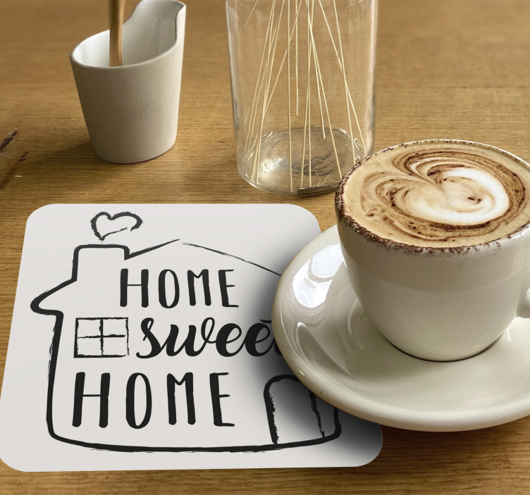 Charming home saying text coasters - TenStickers