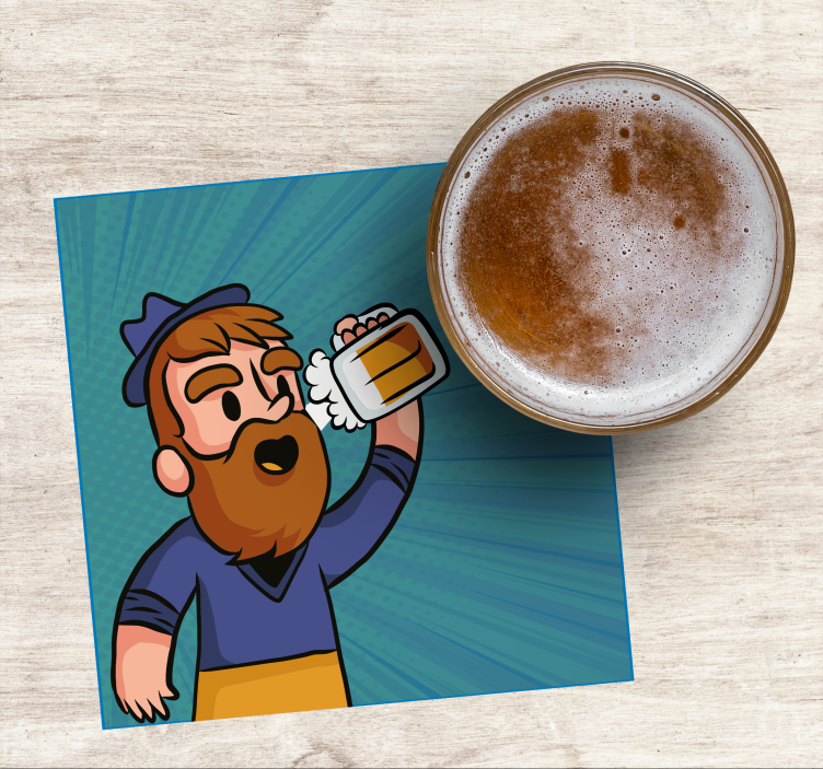 Cheerful beer enthusiast beer mats - TenStickers