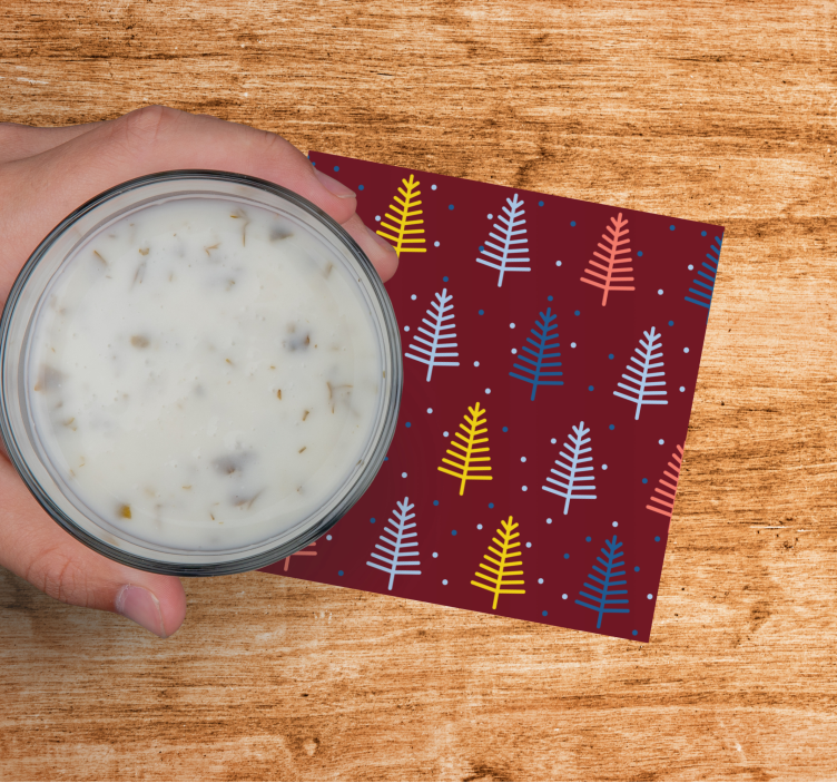 Christmas coaster colorful tree design - TenStickers
