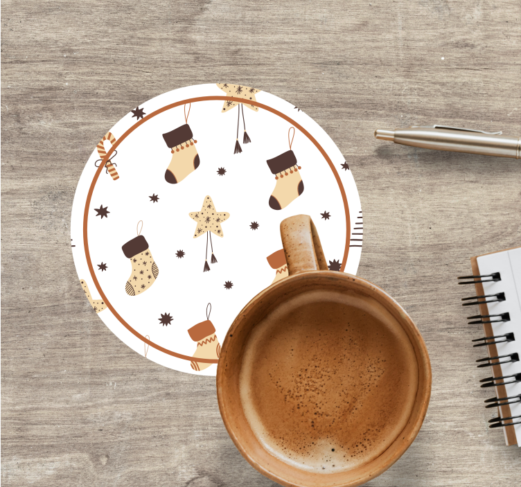 Christmas coaster festive holiday stockings - TenStickers