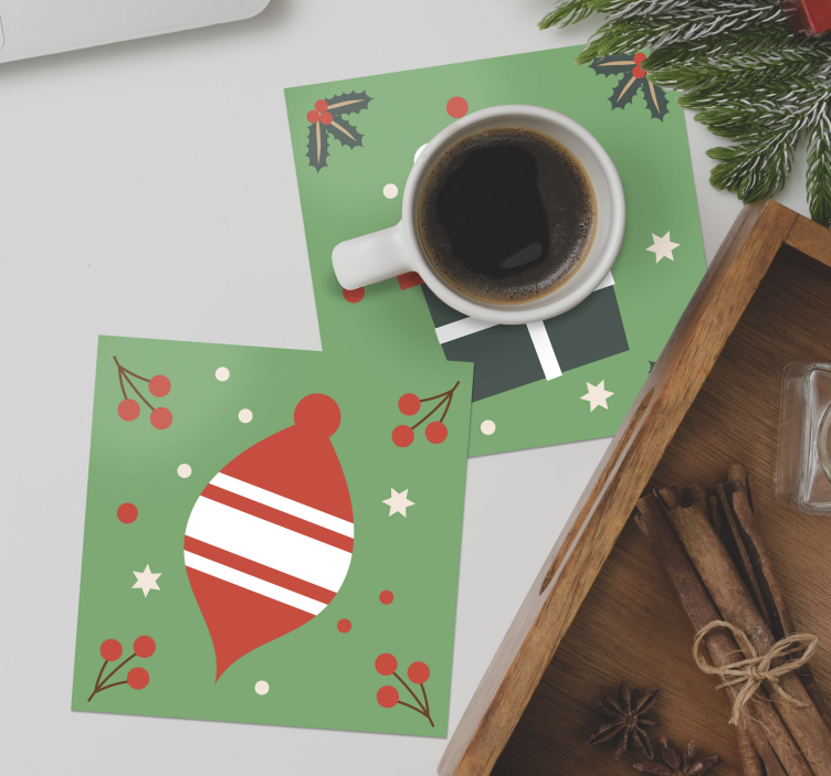 Christmas coaster for festive decoration and gifting - TenStickers