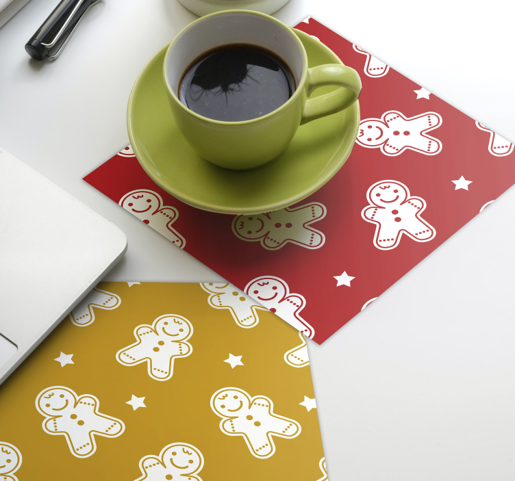 Christmas coaster gingerbread character design - TenStickers