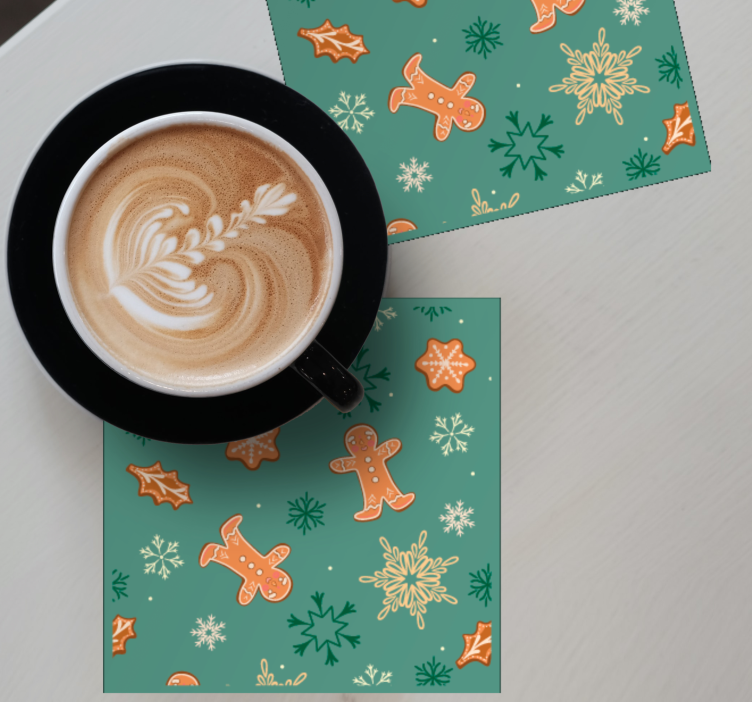 Christmas coaster gingerbread cookie design - TenStickers