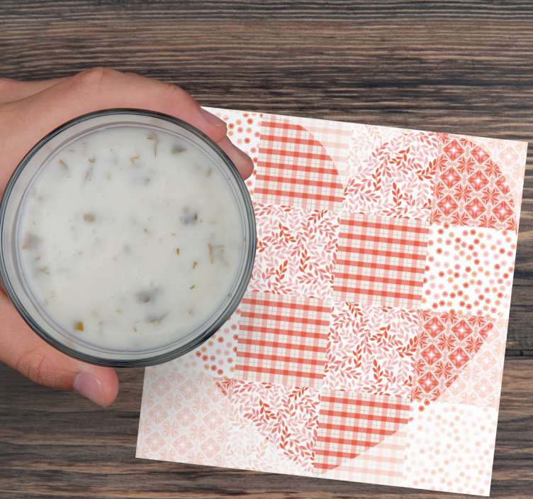 Christmas coaster heart pattern quilt - TenStickers