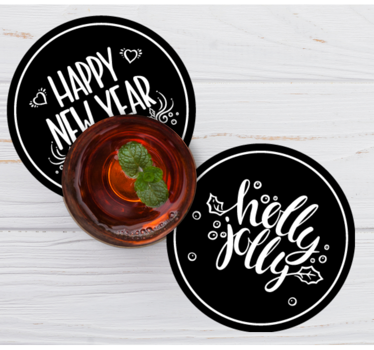 Christmas coaster joyful holiday greetings - TenStickers