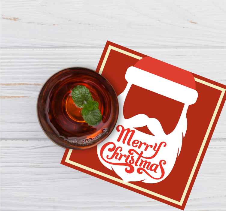 Christmas coaster santa claus illustration - TenStickers