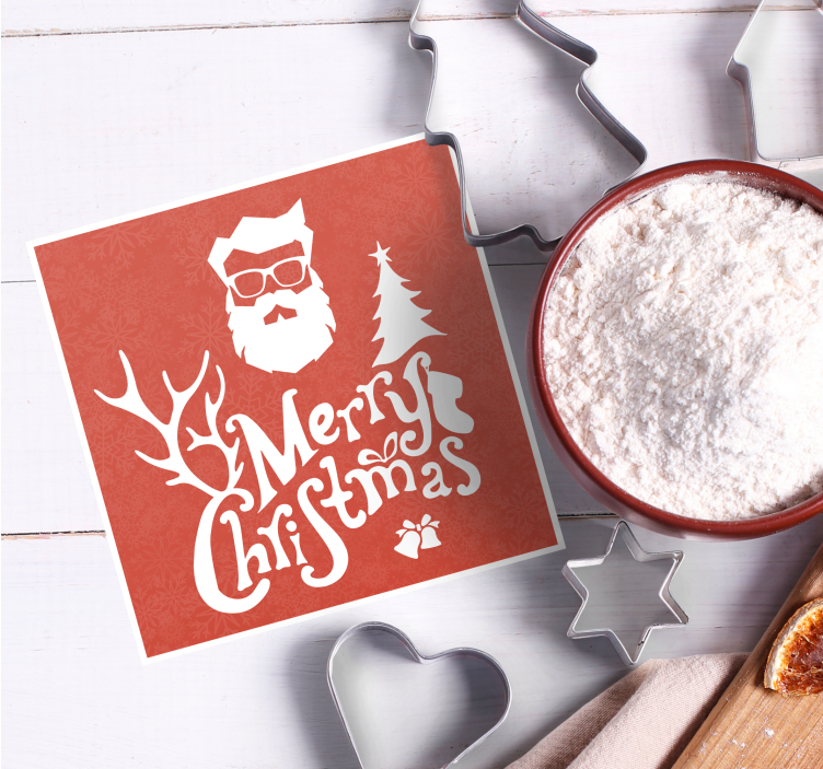 Christmas coaster santa claus silhouette - TenStickers