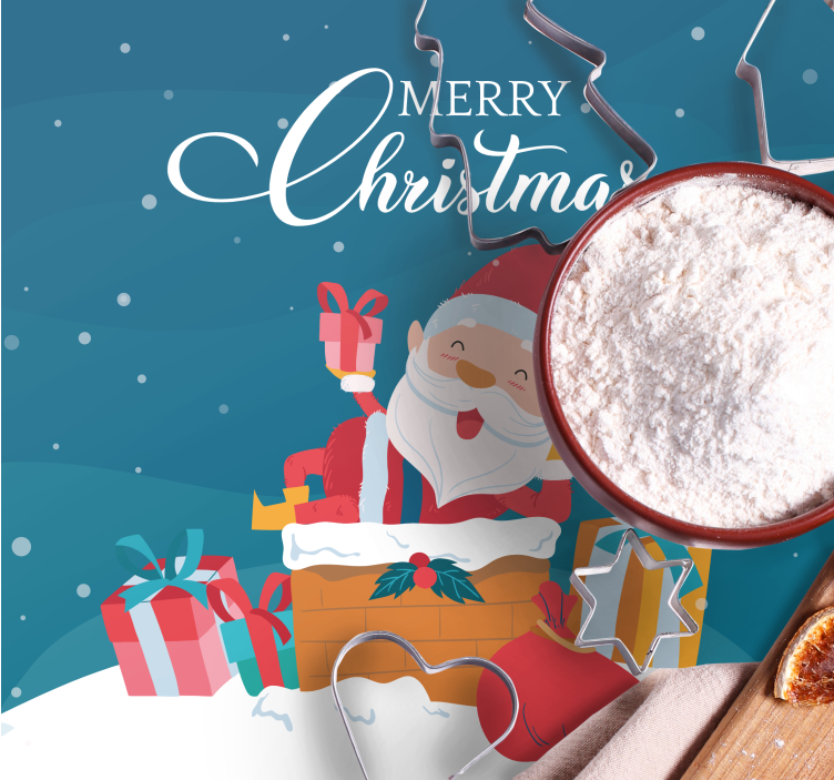 Christmas coaster santa claus with gifts - TenStickers