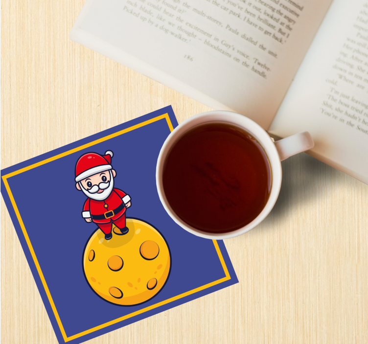 Christmas coaster santa on cheese ball - TenStickers