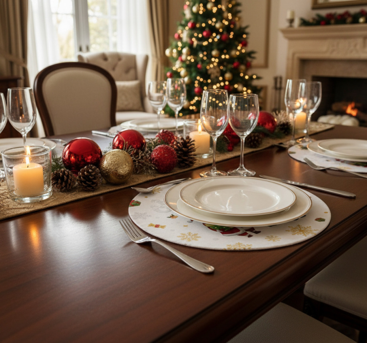 Christmas coaster santa with elf - TenStickers