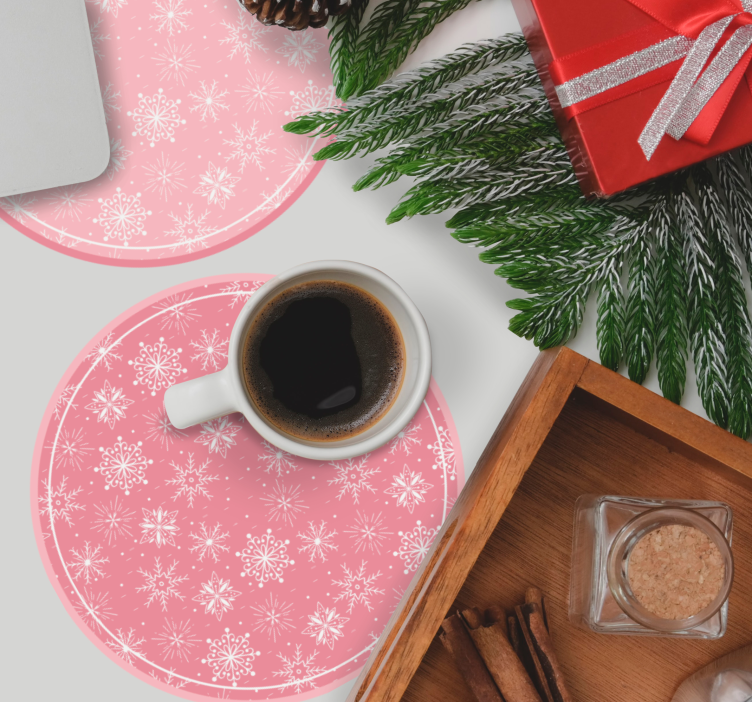 Christmas coaster snowflake design set - TenStickers