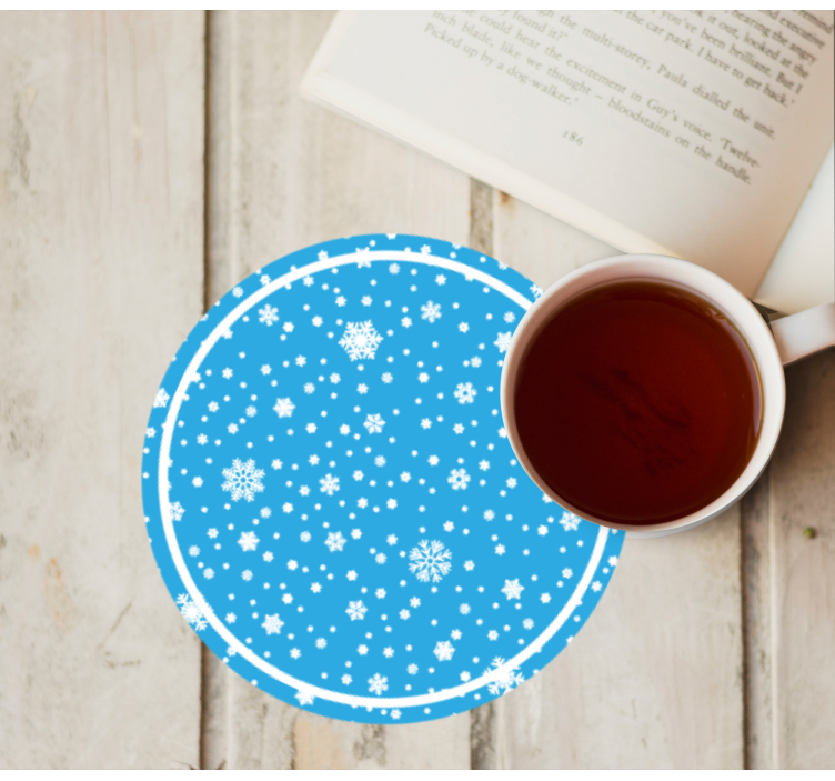 Christmas coaster snowflake pattern round - TenStickers