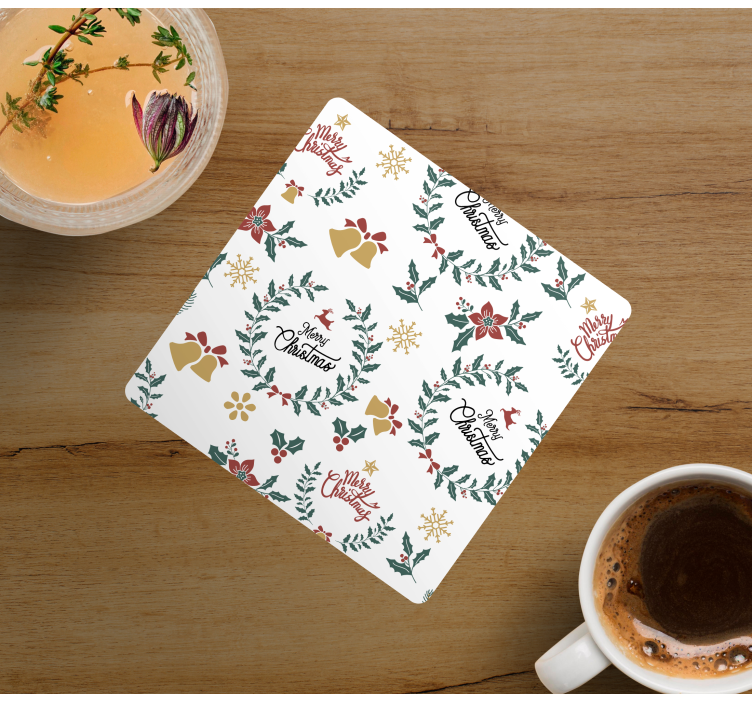 Christmas coaster with cheerful holiday design - TenStickers