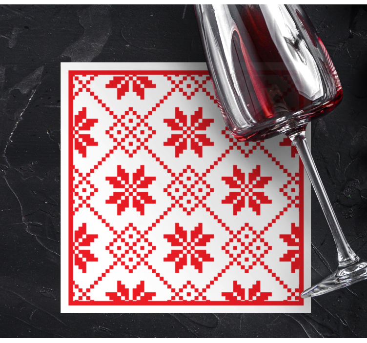 Christmas coaster with red floral design - TenStickers