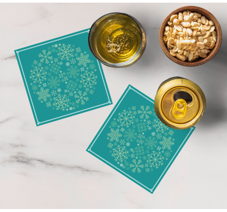 Christmas coaster with snowflake pattern design - TenStickers