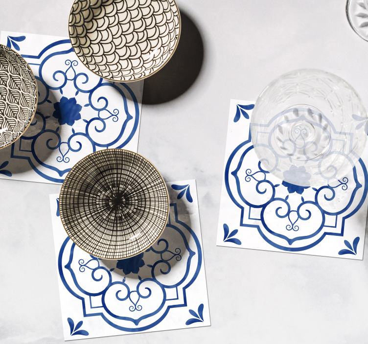 Classic tile print coaster - TenStickers